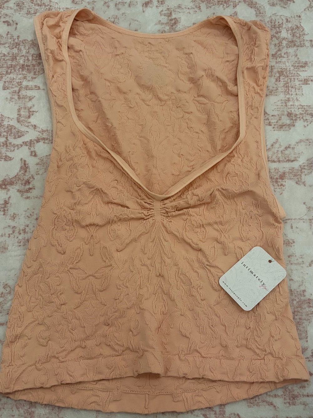 Free People Peach Textured Tank Top
